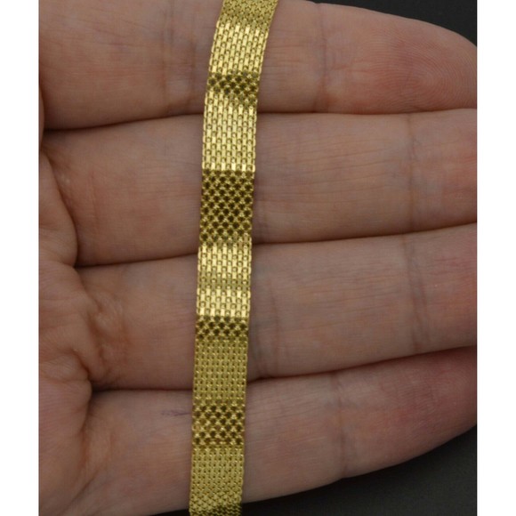 10k Yellow Solid Gold Bismark Link Mens Bracelet 5.5 mm 7 7.5 8 - Picture 2 of 4